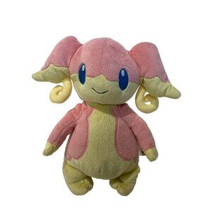 Audino Pocket Monsters Plush Toy Pink & Yellow 11" San-Ei Co. Nintendo Pokémon